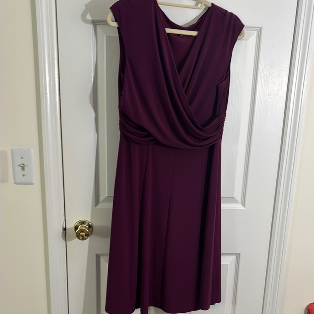 Jones New York Purple Sheath Midi Dress